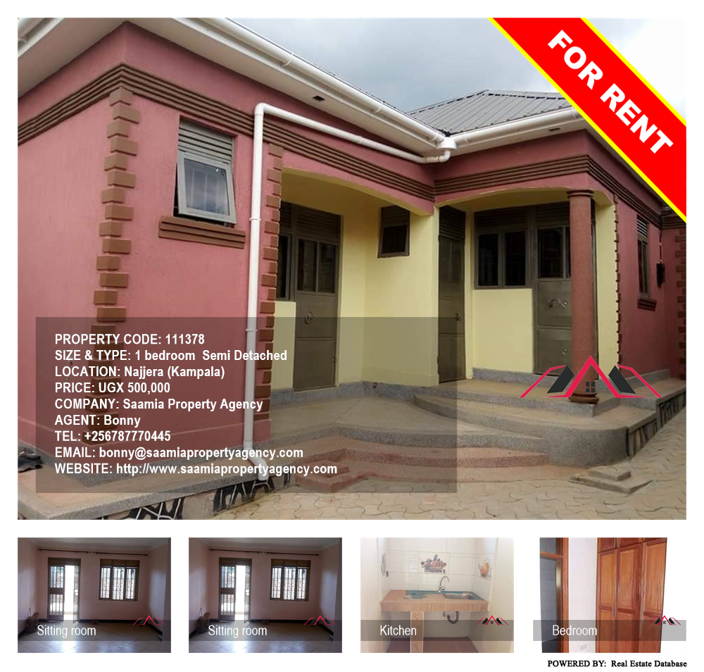 1 bedroom Semi Detached  for rent in Najjera Kampala Uganda, code: 111378