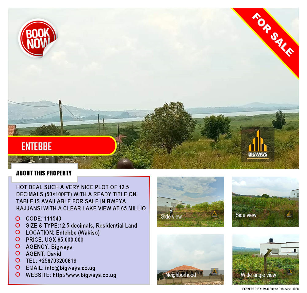 Residential Land  for sale in Entebbe Wakiso Uganda, code: 111540