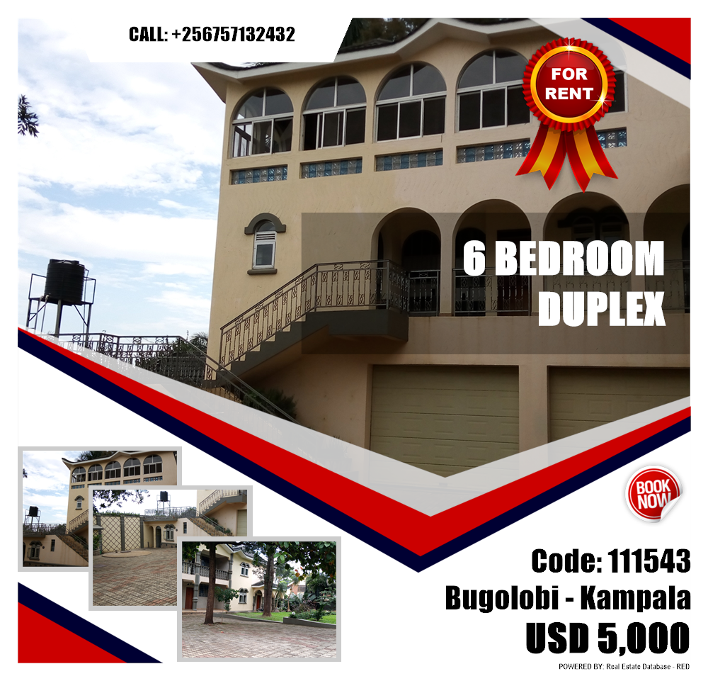 6 bedroom Duplex  for rent in Bugoloobi Kampala Uganda, code: 111543