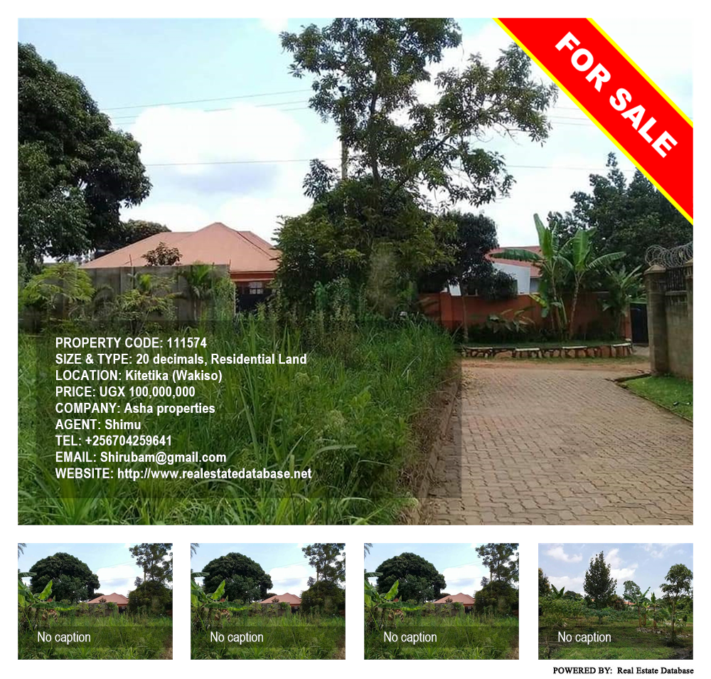 Residential Land  for sale in Kiteetikka Wakiso Uganda, code: 111574