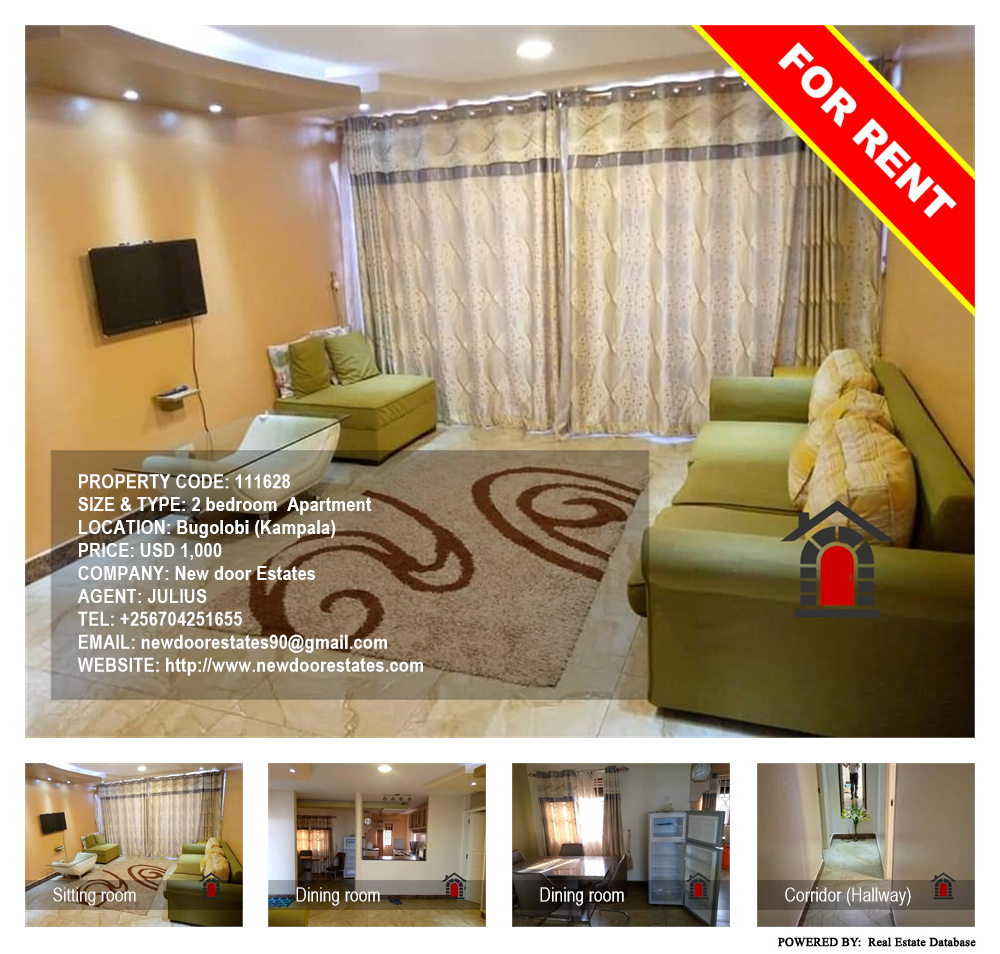 2 bedroom Apartment  for rent in Bugoloobi Kampala Uganda, code: 111628