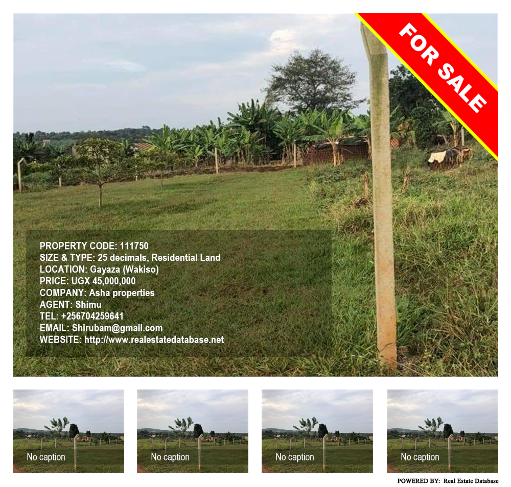 Residential Land  for sale in Gayaza Wakiso Uganda, code: 111750