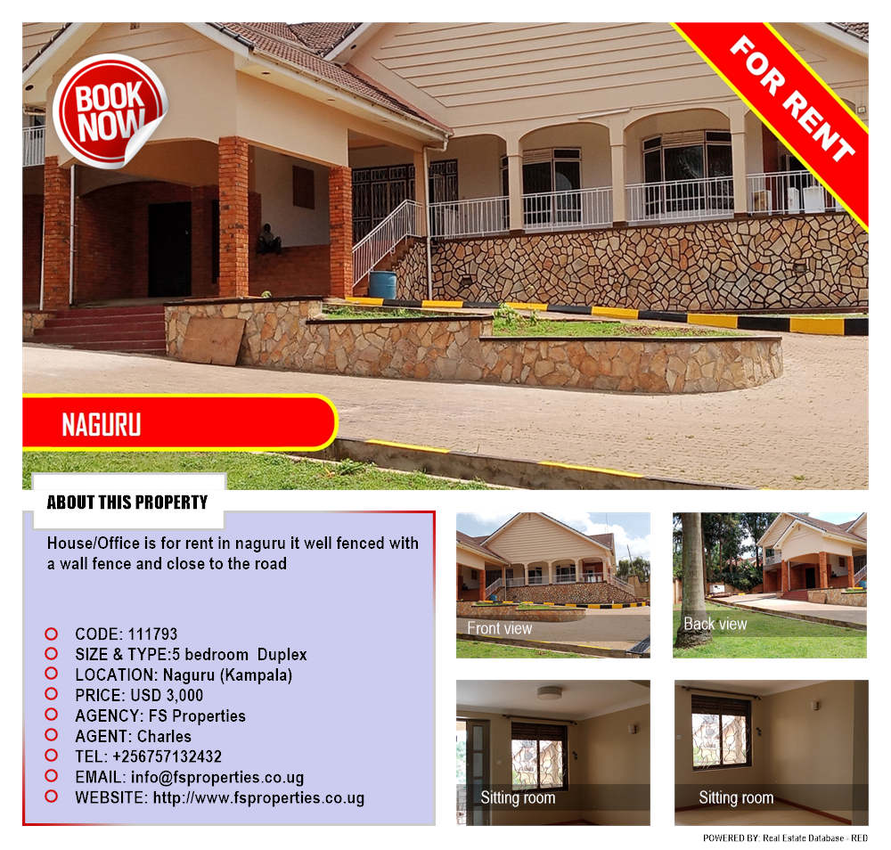 5 bedroom Duplex  for rent in Naguru Kampala Uganda, code: 111793