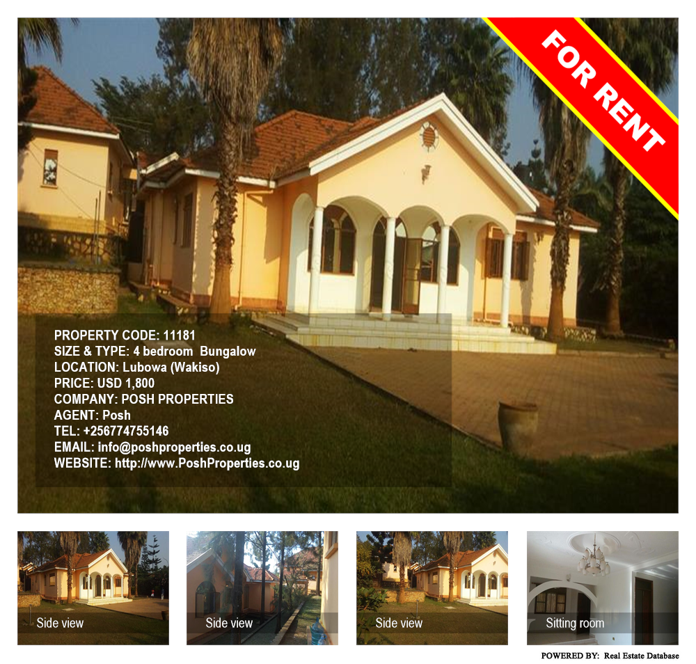 4 bedroom Bungalow  for rent in Lubowa Wakiso Uganda, code: 11181