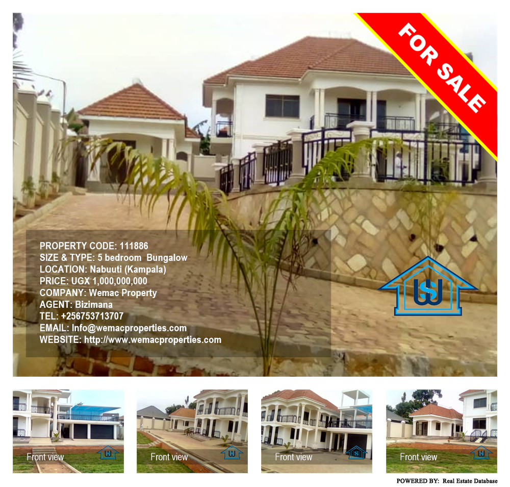 5 bedroom Bungalow  for sale in Nabuuti Kampala Uganda, code: 111886