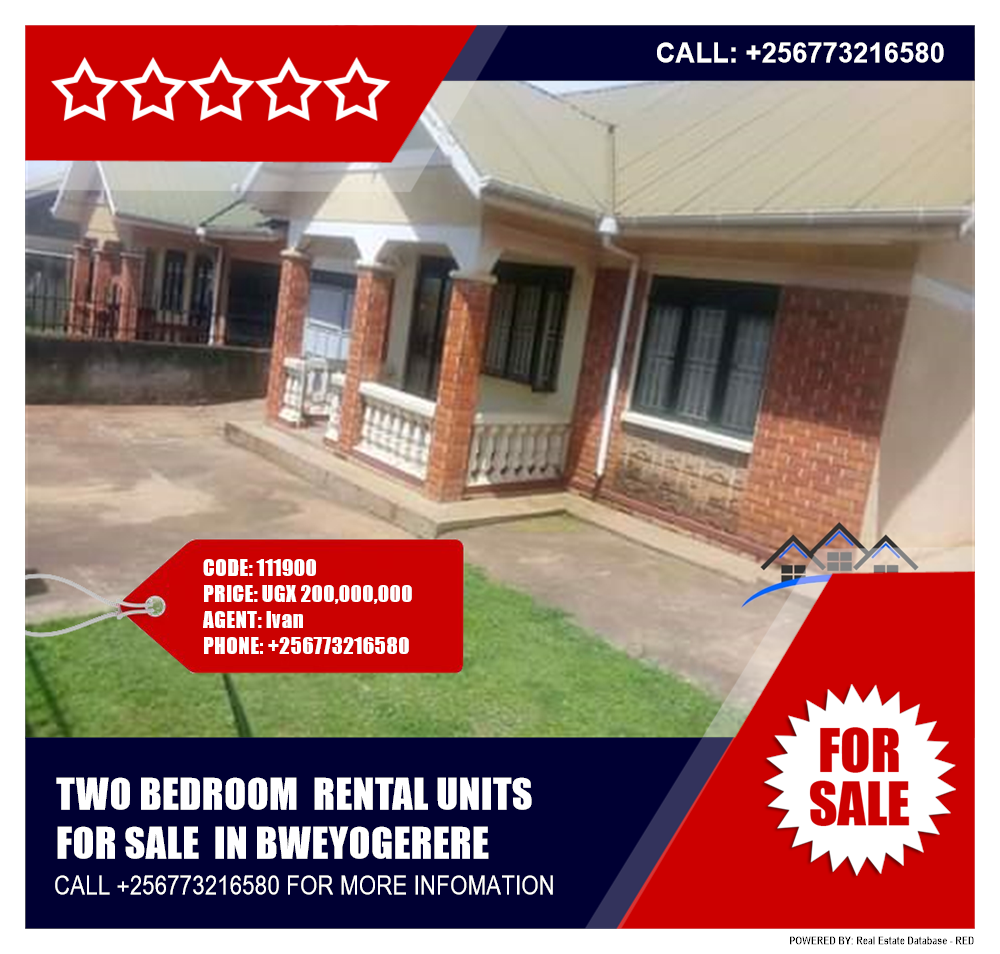 2 bedroom Rental units  for sale in Bweyogerere Wakiso Uganda, code: 111900