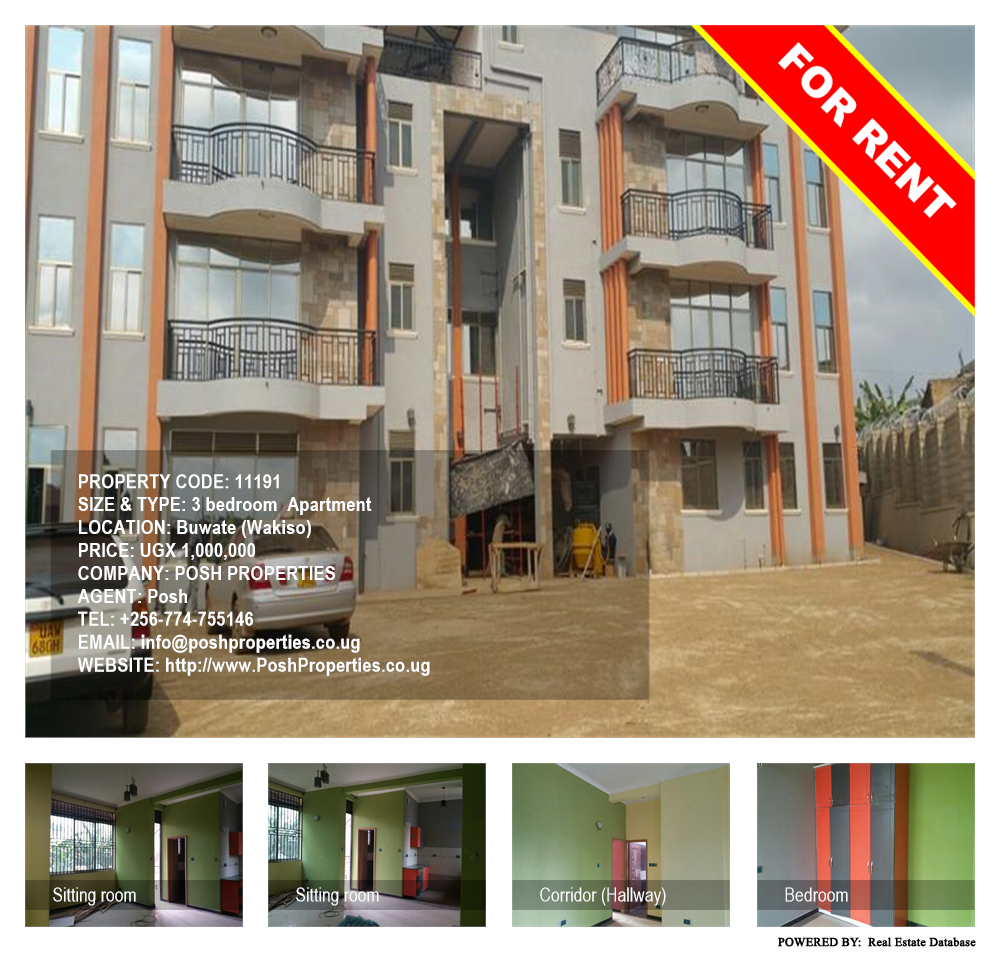 3 bedroom Apartment  for rent in Buwaate Wakiso Uganda, code: 11191