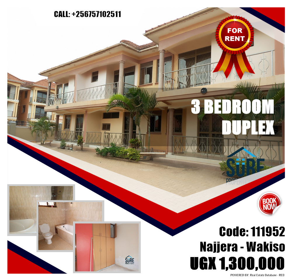 3 bedroom Duplex  for rent in Najjera Wakiso Uganda, code: 111952