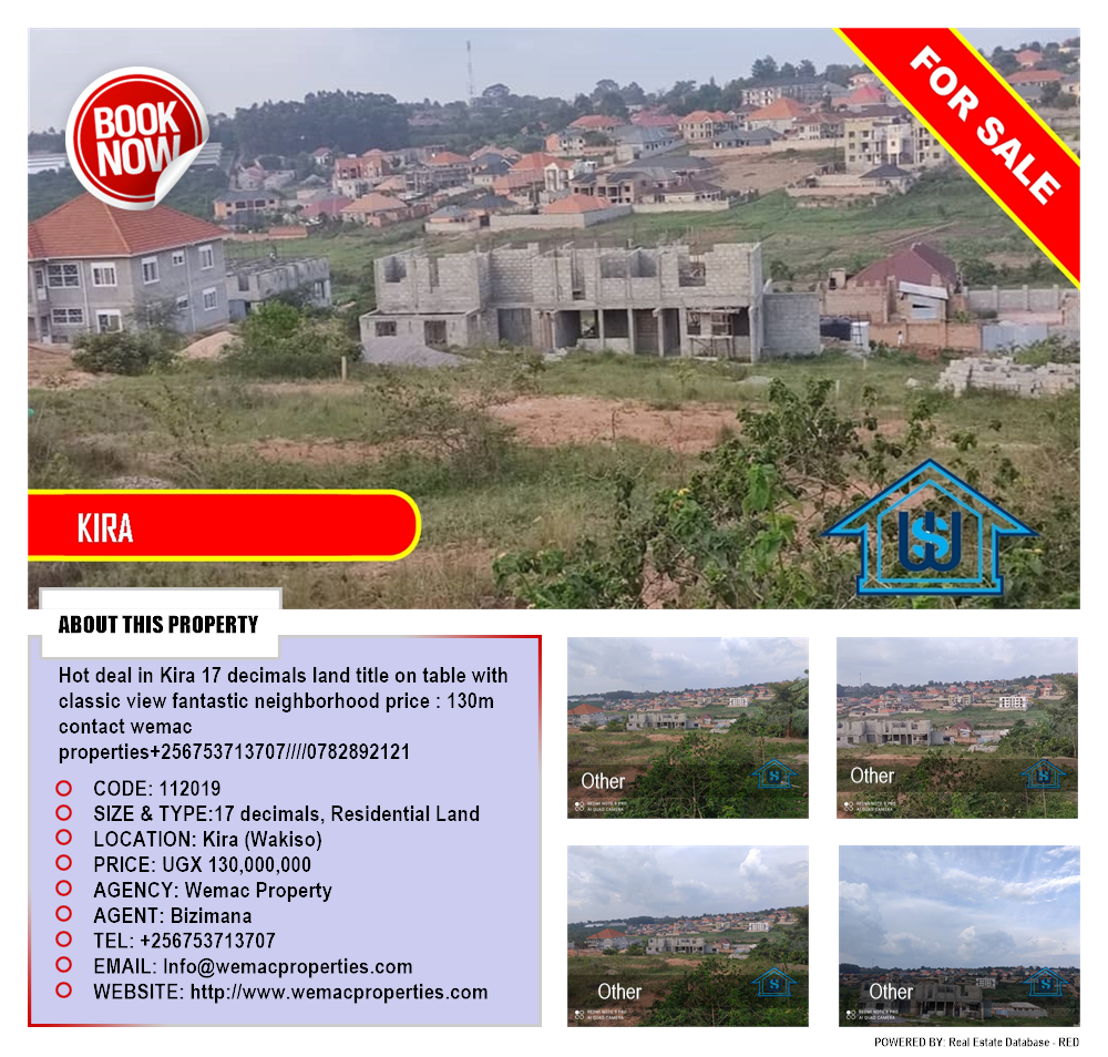 Residential Land  for sale in Kira Wakiso Uganda, code: 112019