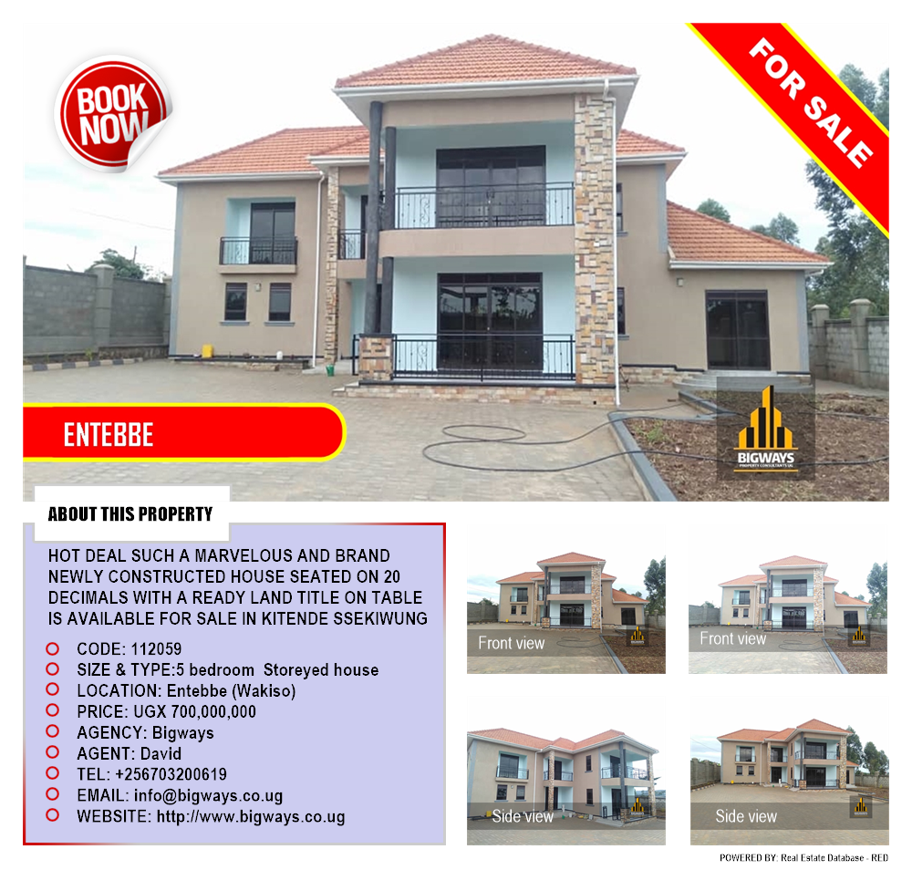 5 bedroom Storeyed house  for sale in Entebbe Wakiso Uganda, code: 112059