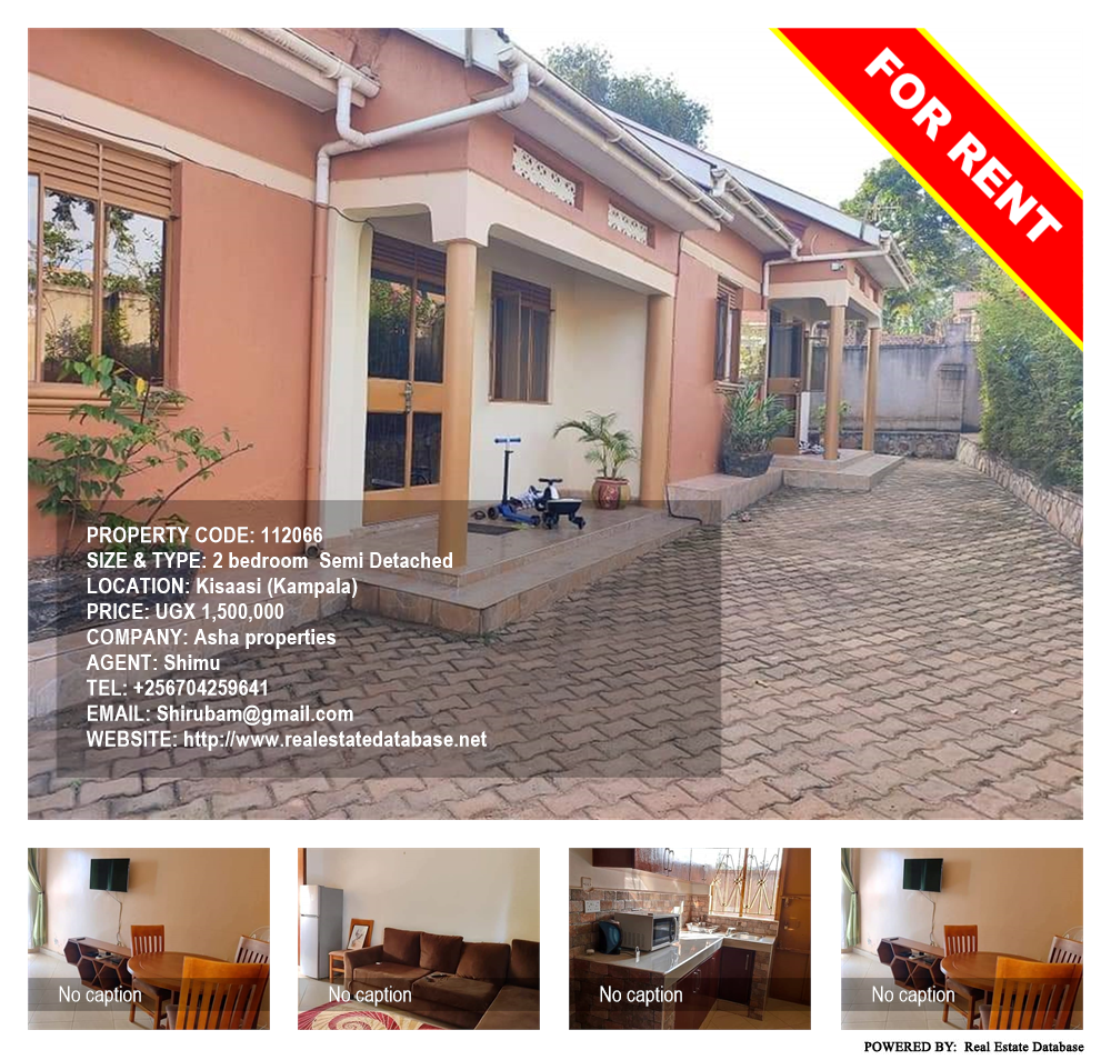 2 bedroom Semi Detached  for rent in Kisaasi Kampala Uganda, code: 112066
