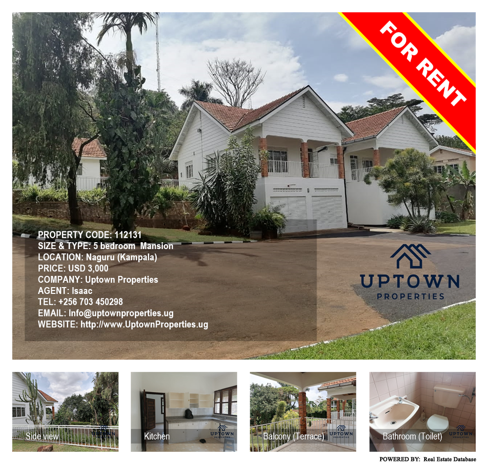 5 bedroom Mansion  for rent in Naguru Kampala Uganda, code: 112131