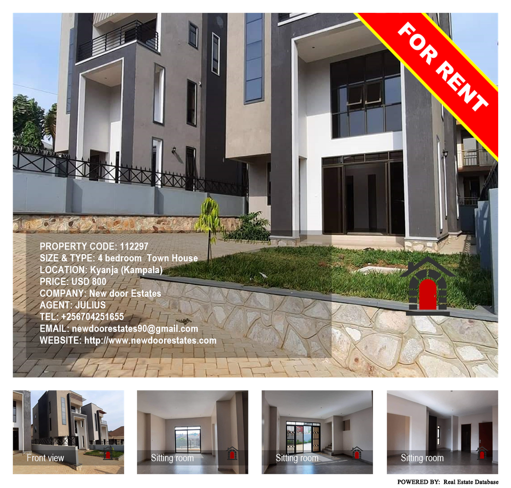 4 bedroom Town House  for rent in Kyanja Kampala Uganda, code: 112297