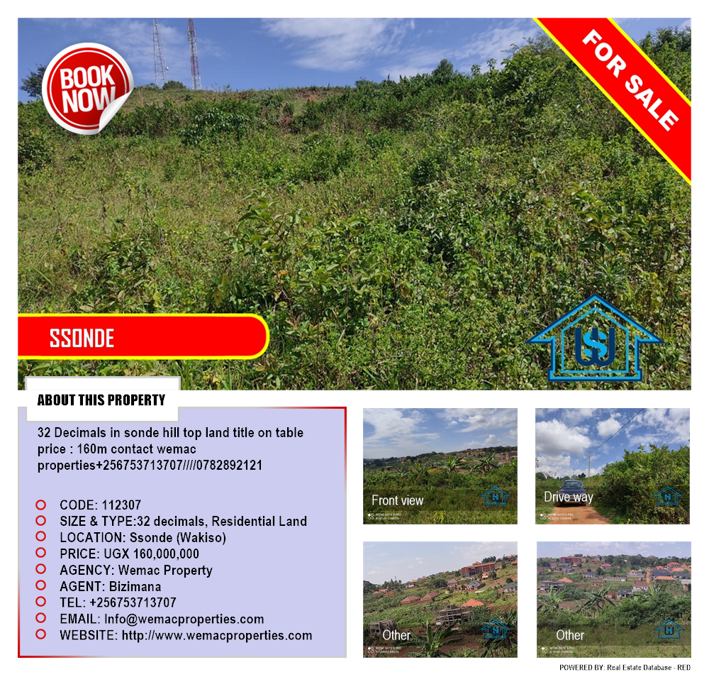 Residential Land  for sale in Sonde Wakiso Uganda, code: 112307