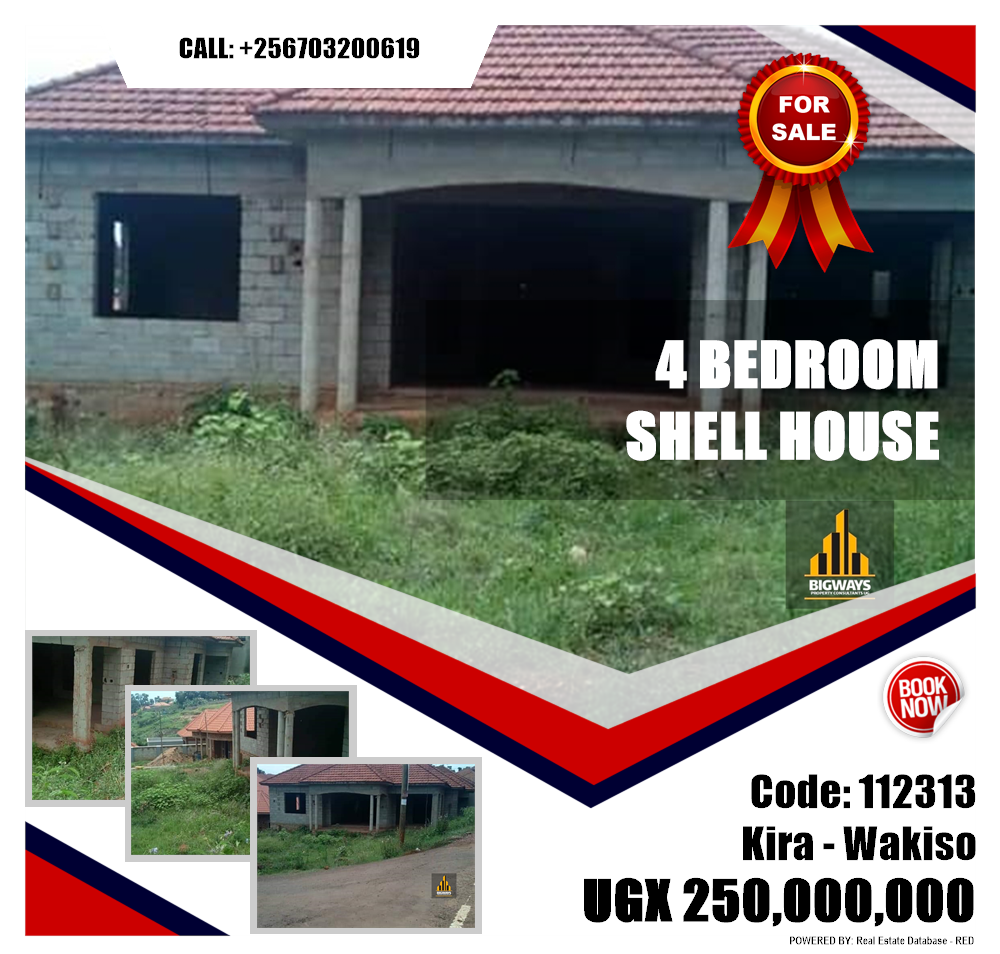 4 bedroom Shell House  for sale in Kira Wakiso Uganda, code: 112313