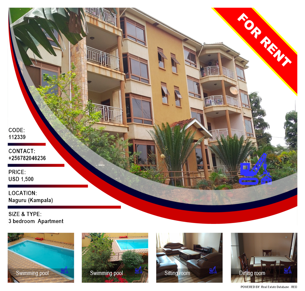 3 bedroom Apartment  for rent in Naguru Kampala Uganda, code: 112339