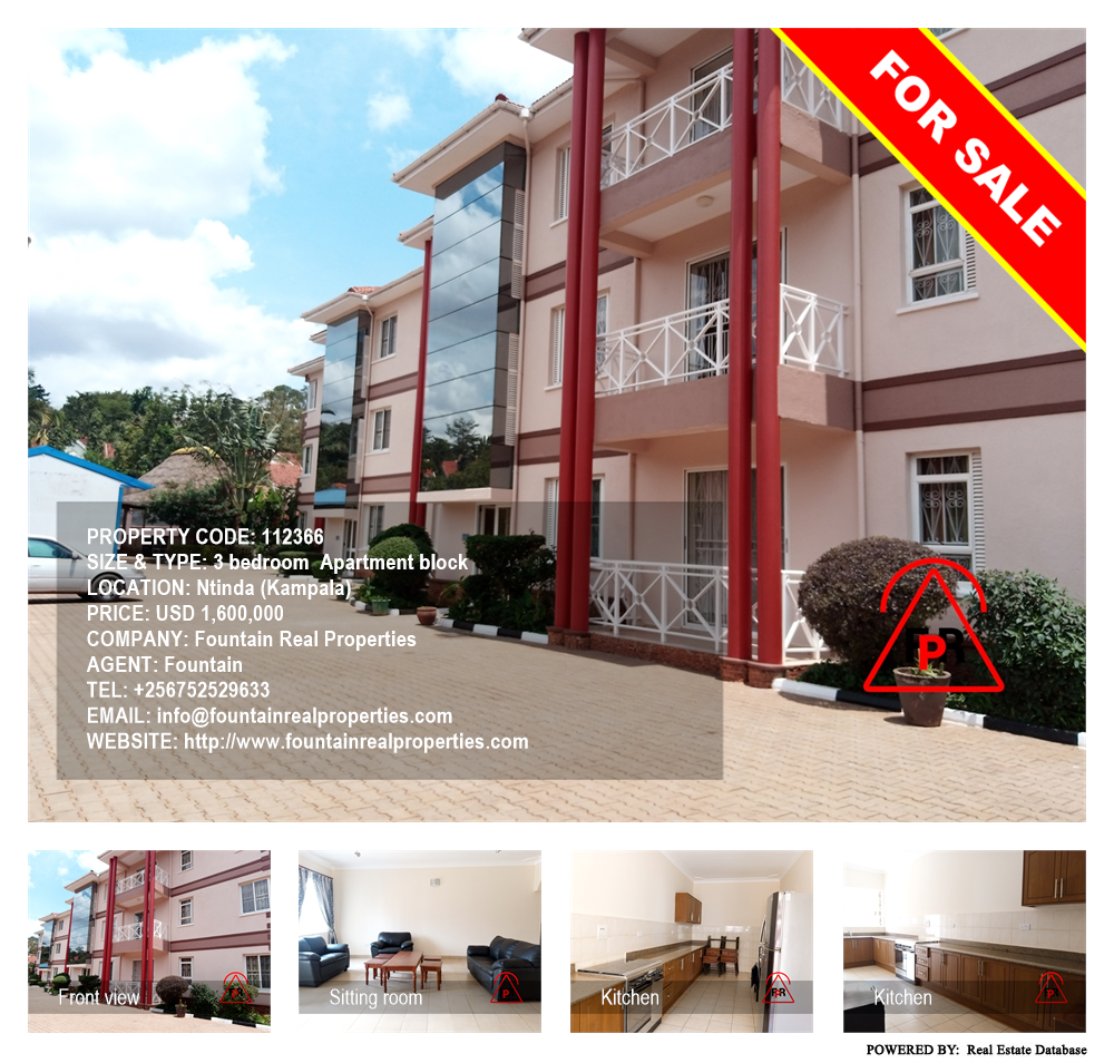 3 bedroom Apartment block  for sale in Ntinda Kampala Uganda, code: 112366
