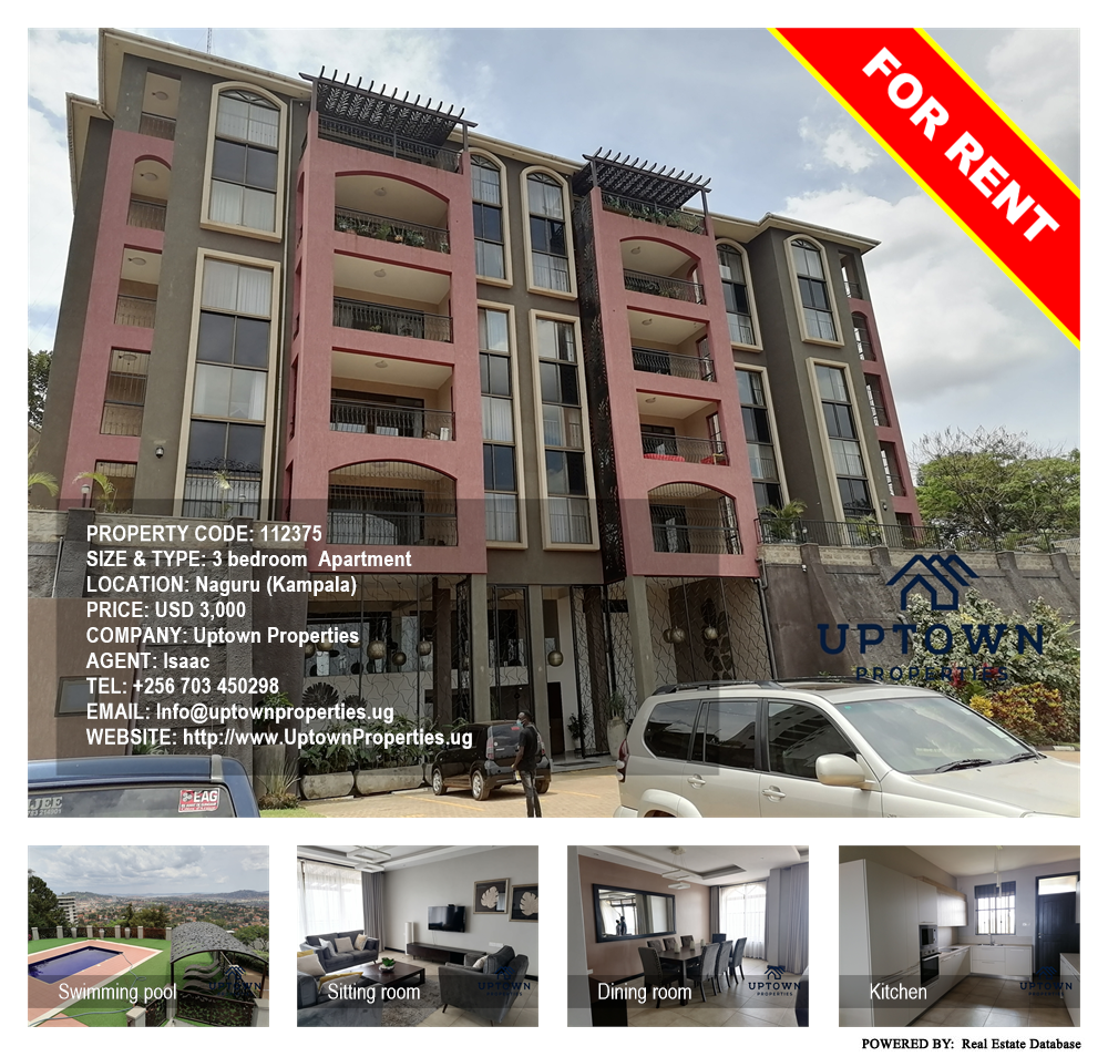 3 bedroom Apartment  for rent in Naguru Kampala Uganda, code: 112375