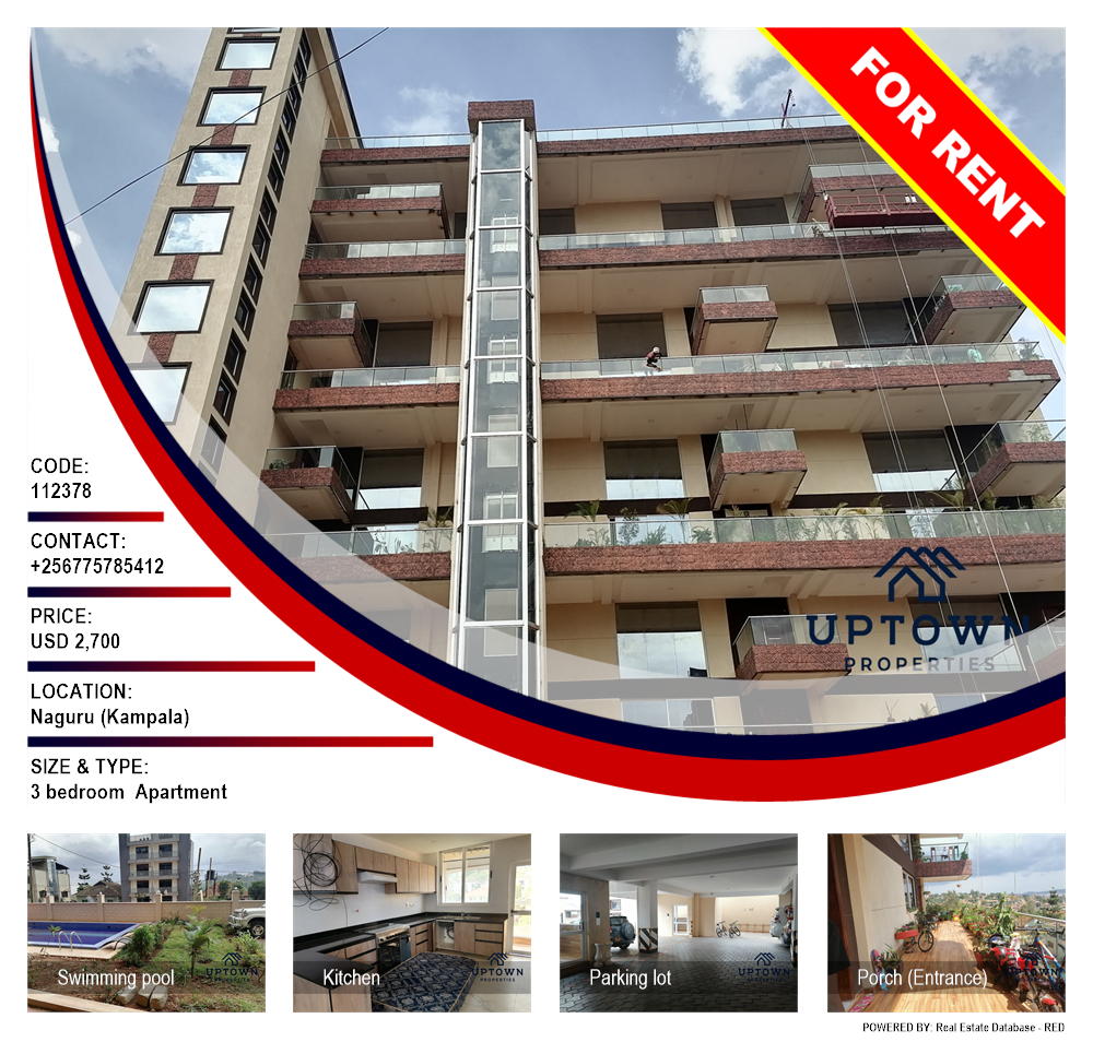 3 bedroom Apartment  for rent in Naguru Kampala Uganda, code: 112378
