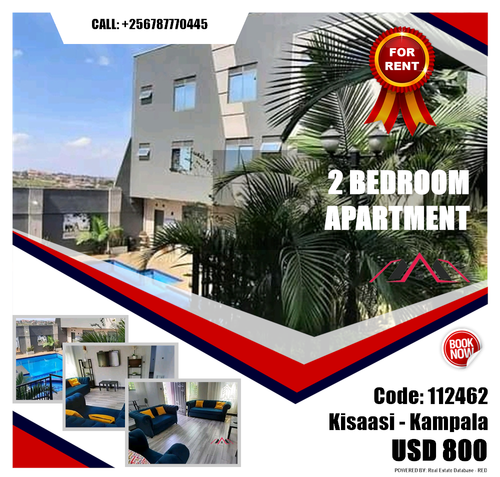 2 bedroom Apartment  for rent in Kisaasi Kampala Uganda, code: 112462