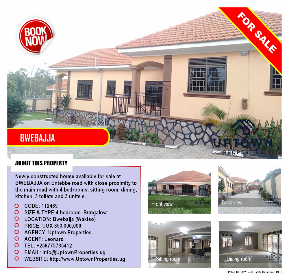 4 bedroom Bungalow  for sale in Bwebajja Wakiso Uganda, code: 112465