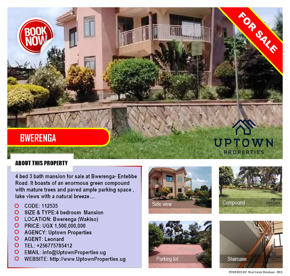 4 bedroom Mansion  for sale in Bwelenga Wakiso Uganda, code: 112535