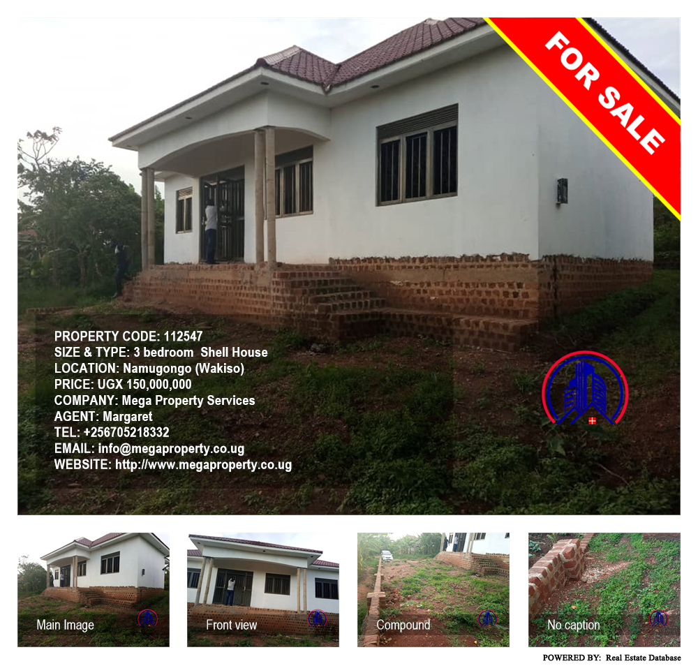 3 bedroom Shell House  for sale in Namugongo Wakiso Uganda, code: 112547