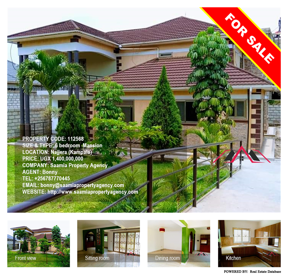6 bedroom Mansion  for sale in Najjera Kampala Uganda, code: 112568