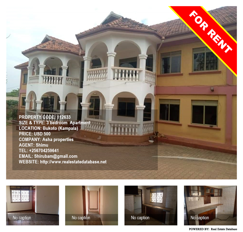 3 bedroom Apartment  for rent in Bukoto Kampala Uganda, code: 112633