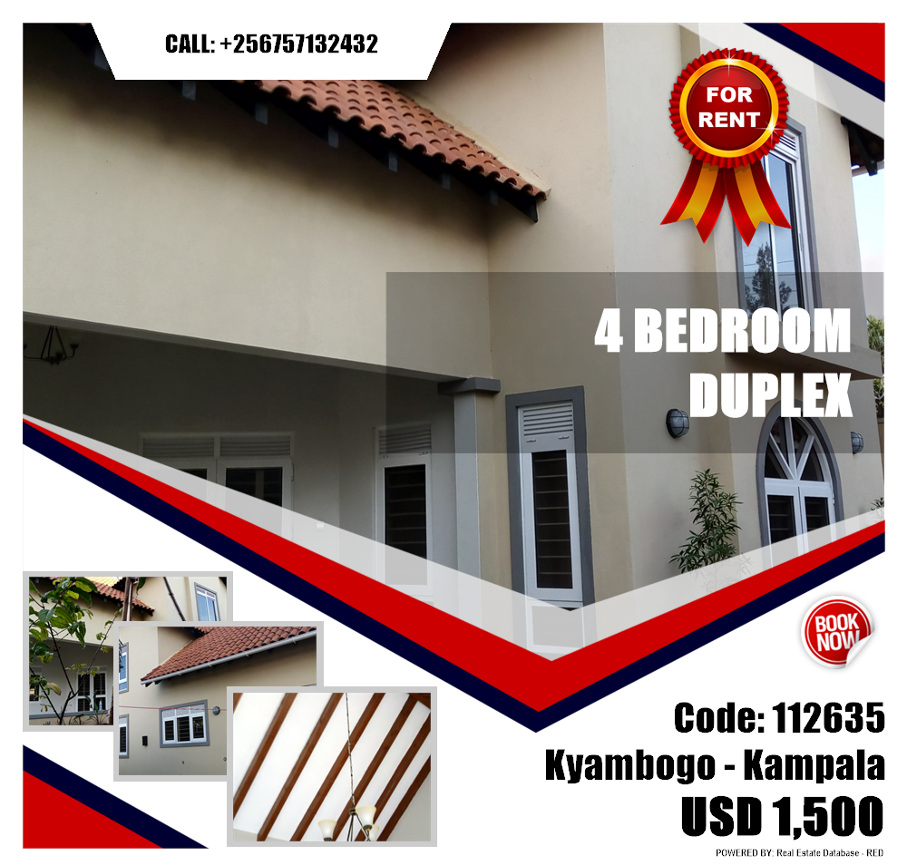 4 bedroom Duplex  for rent in Kyambogo Kampala Uganda, code: 112635