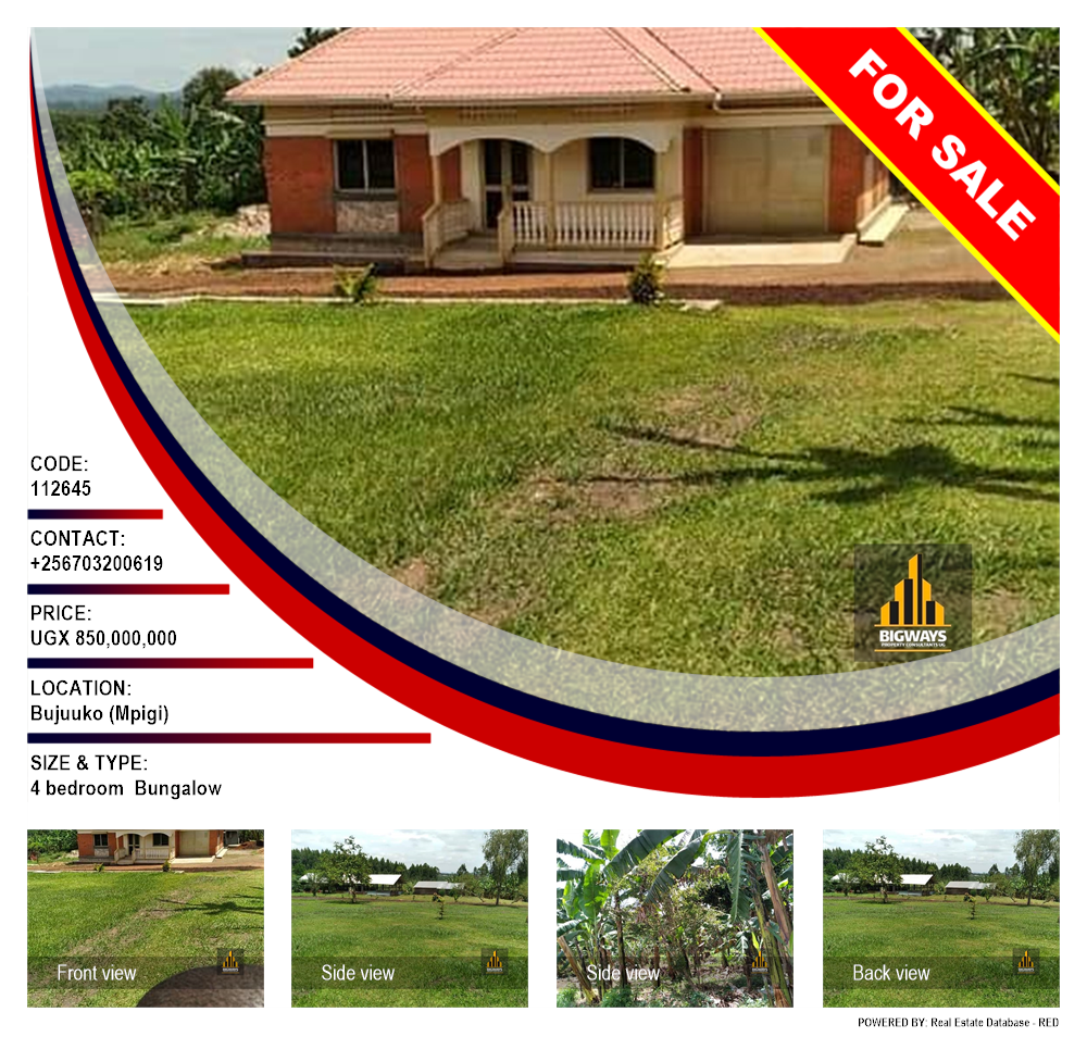 4 bedroom Bungalow  for sale in Bujuuko Mpigi Uganda, code: 112645