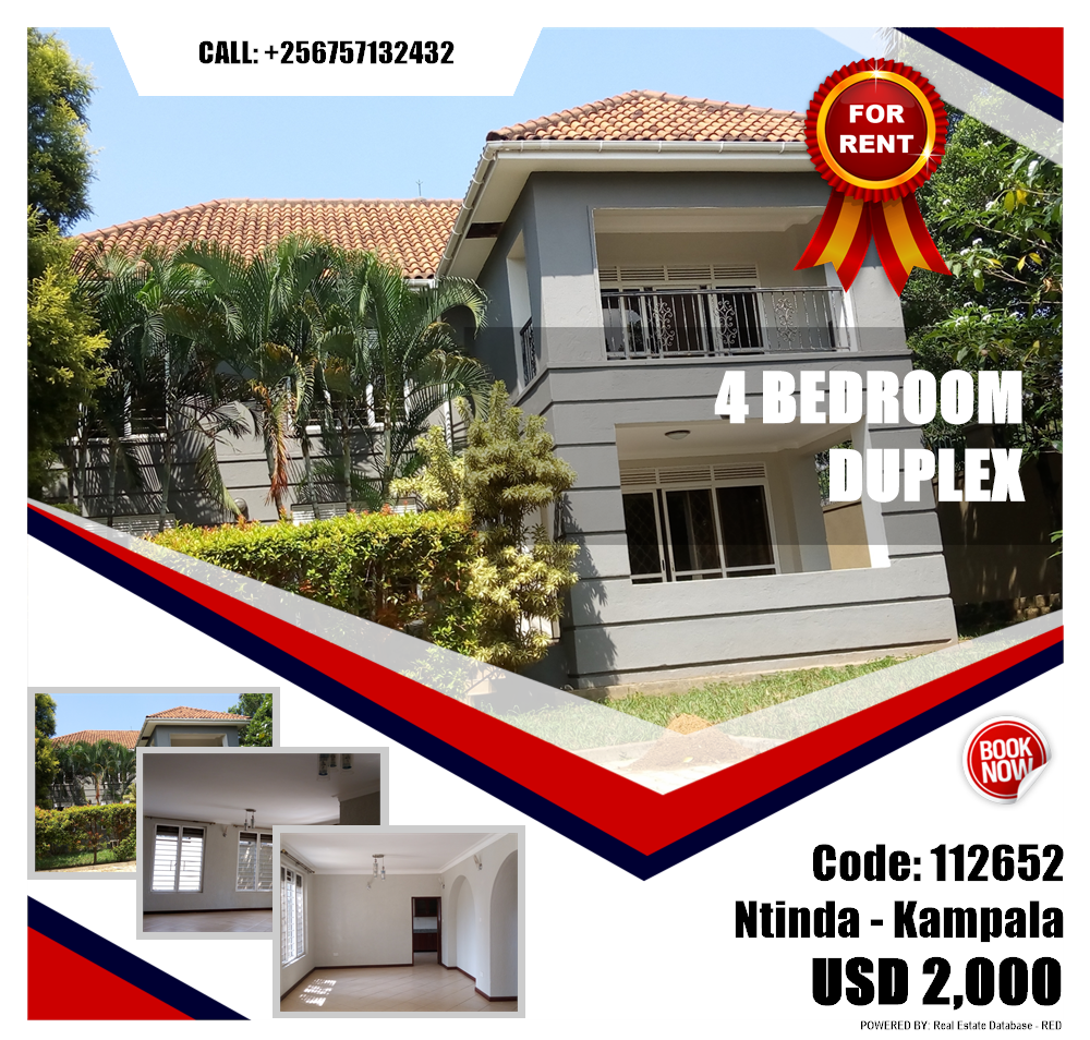 4 bedroom Duplex  for rent in Ntinda Kampala Uganda, code: 112652