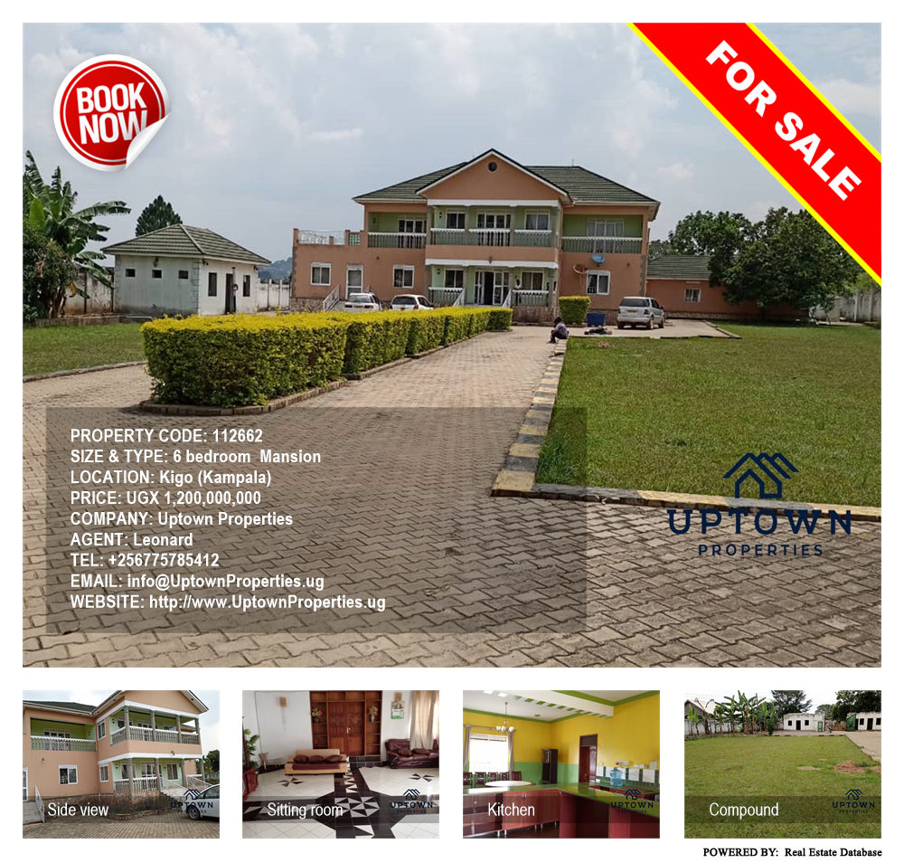 6 bedroom Mansion  for sale in Kigo Kampala Uganda, code: 112662