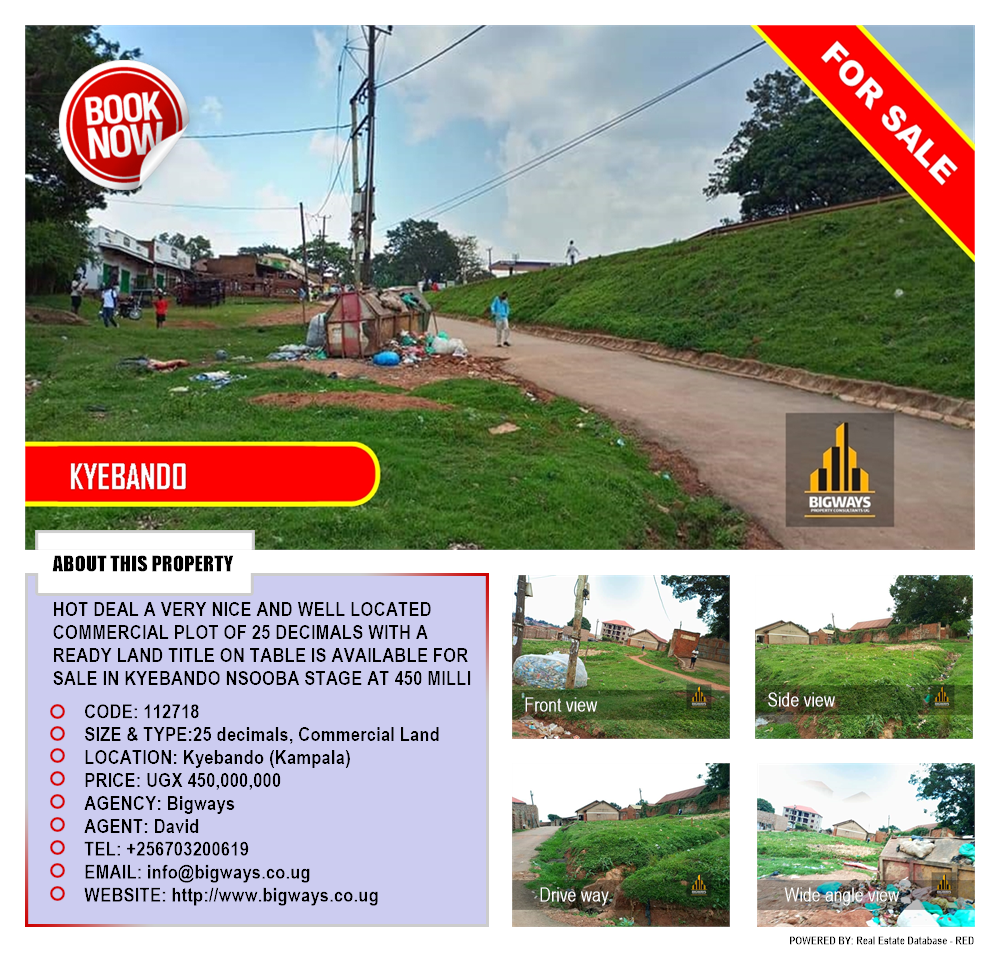 Commercial Land  for sale in Kyebando Kampala Uganda, code: 112718