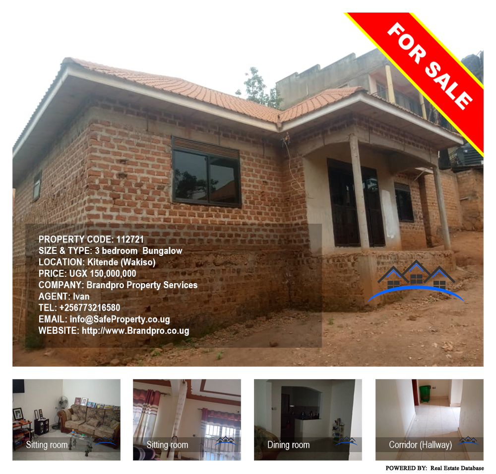 3 bedroom Bungalow  for sale in Kitende Wakiso Uganda, code: 112721
