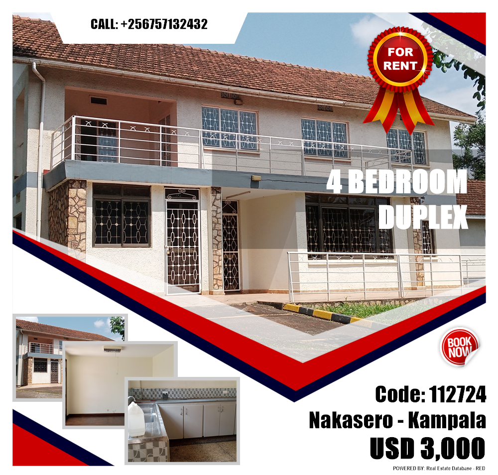 4 bedroom Duplex  for rent in Nakasero Kampala Uganda, code: 112724
