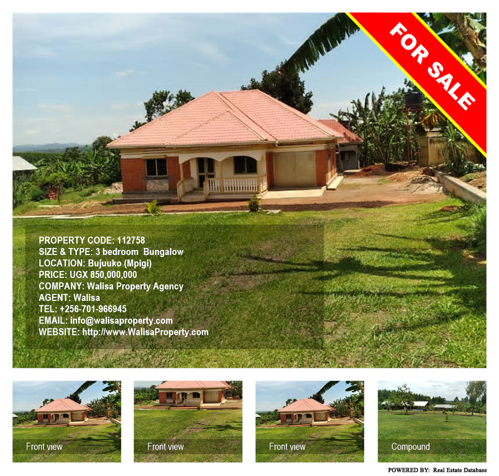 3 bedroom Bungalow  for sale in Bujuuko Mpigi Uganda, code: 112758