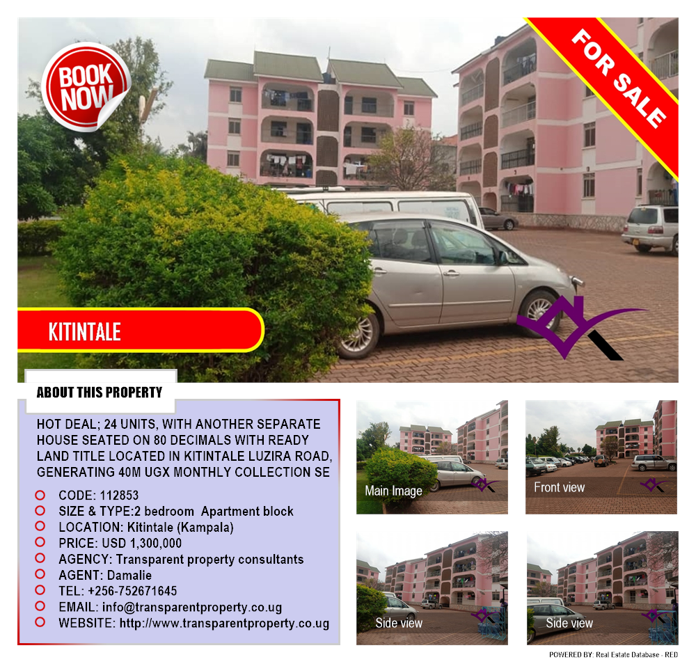 2 bedroom Apartment block  for sale in Kitintale Kampala Uganda, code: 112853