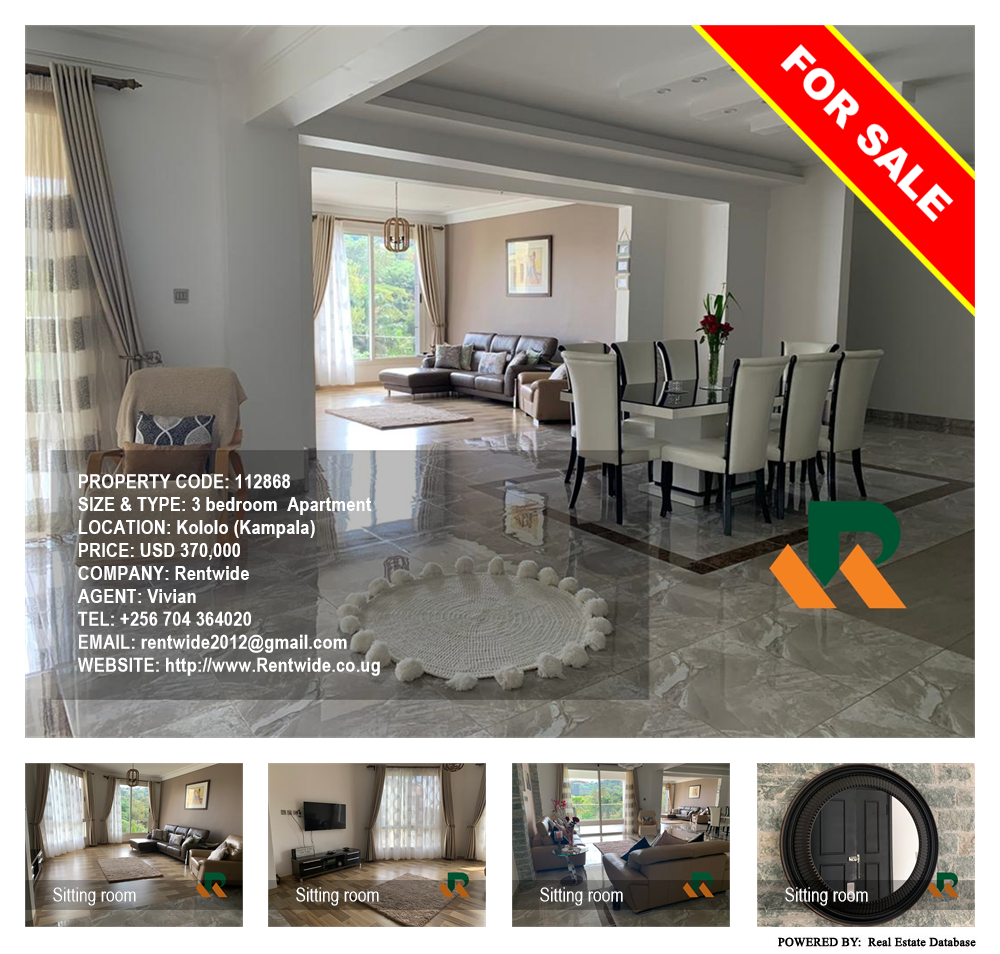 3 bedroom Apartment  for sale in Kololo Kampala Uganda, code: 112868