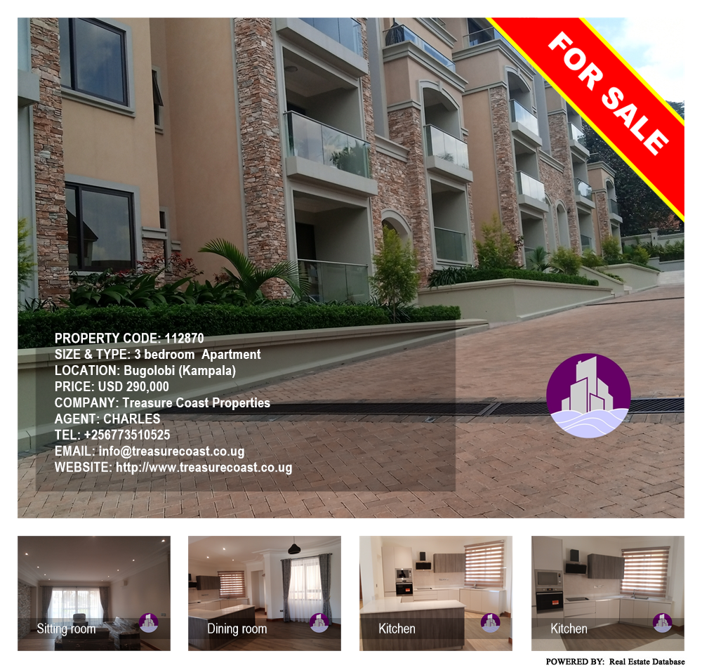 3 bedroom Apartment  for sale in Bugoloobi Kampala Uganda, code: 112870