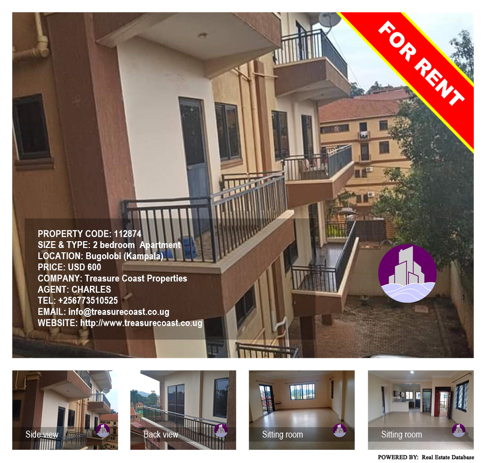 2 bedroom Apartment  for rent in Bugoloobi Kampala Uganda, code: 112874