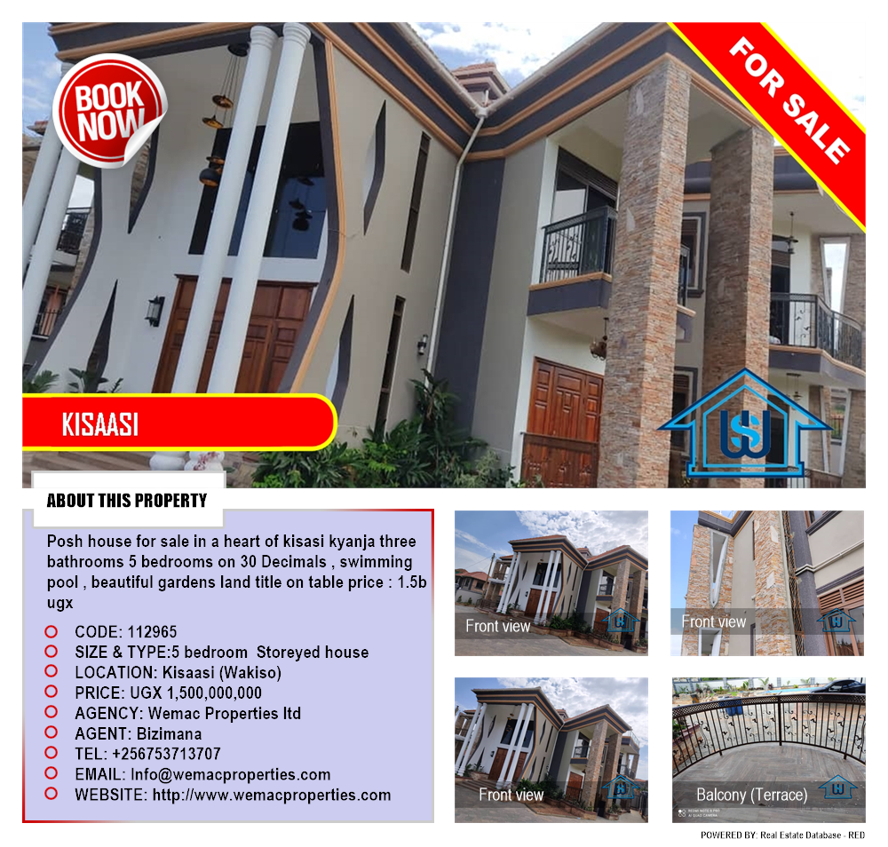5 bedroom Storeyed house  for sale in Kisaasi Wakiso Uganda, code: 112965