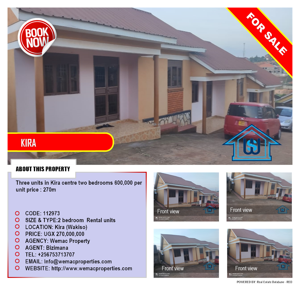 2 bedroom Rental units  for sale in Kira Wakiso Uganda, code: 112973