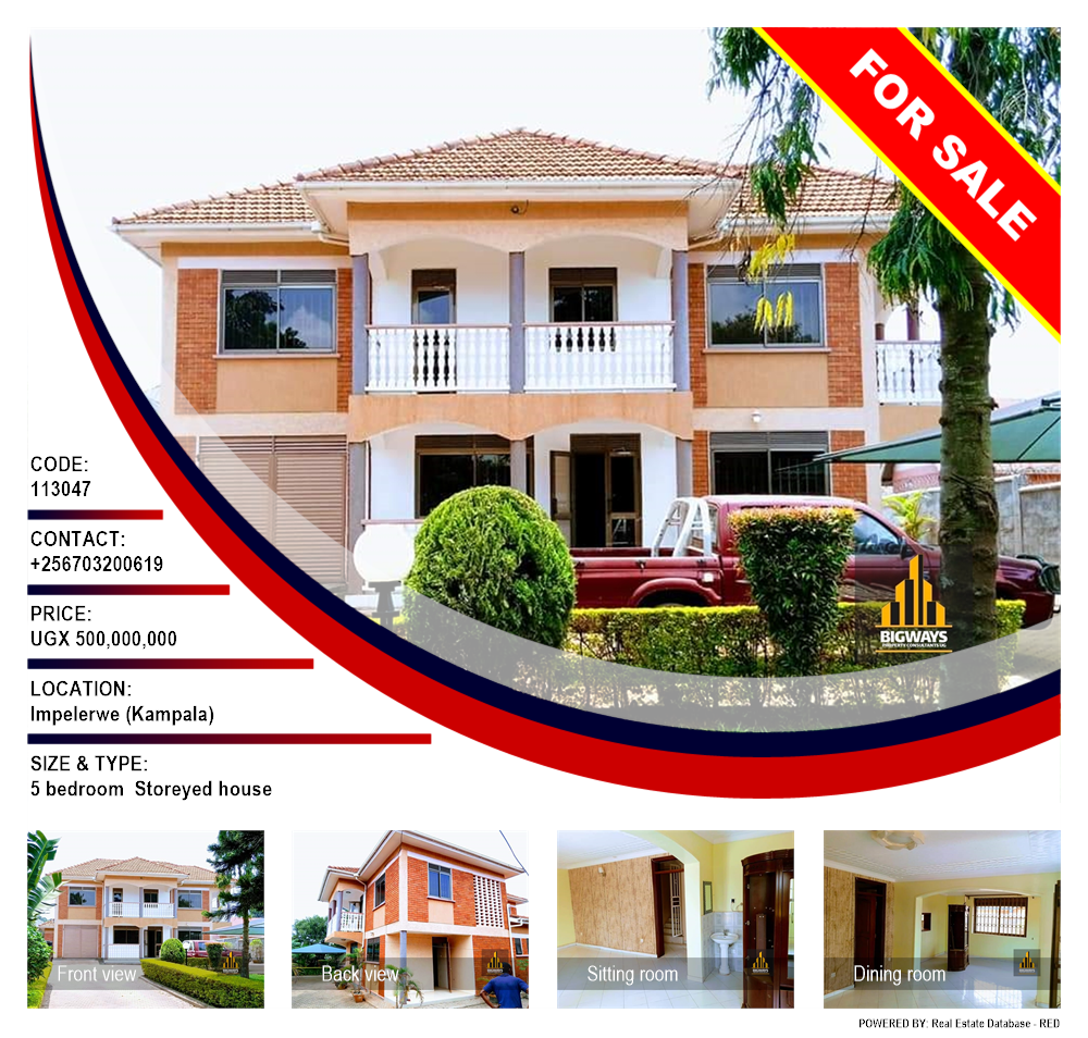5 bedroom Storeyed house  for sale in Impelerwe Kampala Uganda, code: 113047