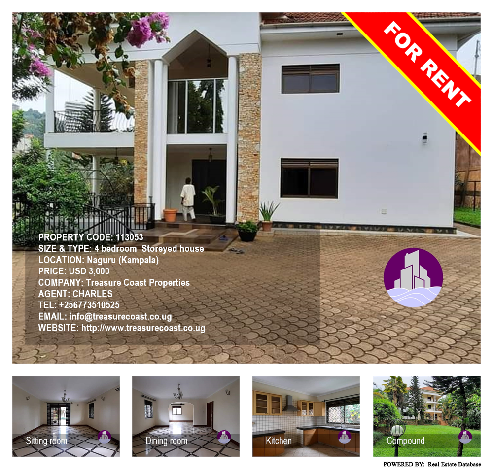 4 bedroom Storeyed house  for rent in Naguru Kampala Uganda, code: 113053