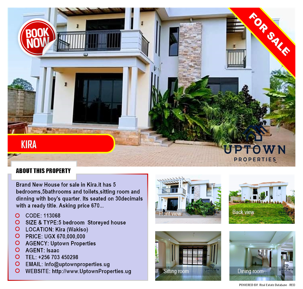 5 bedroom Storeyed house  for sale in Kira Wakiso Uganda, code: 113068