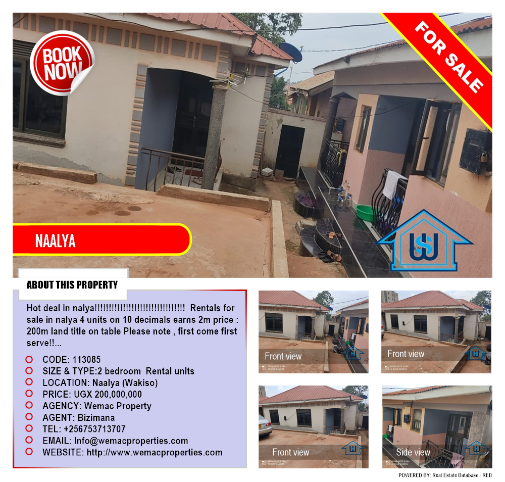 2 bedroom Rental units  for sale in Naalya Wakiso Uganda, code: 113085