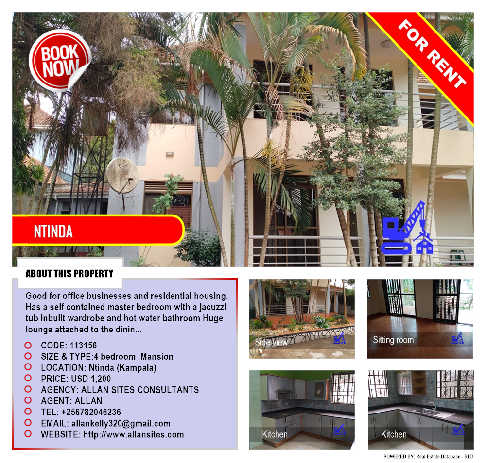 4 bedroom Mansion  for rent in Ntinda Kampala Uganda, code: 113156