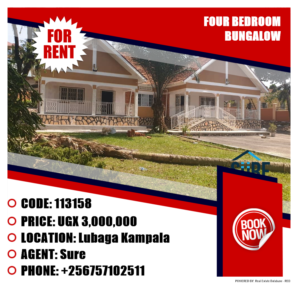 4 bedroom Bungalow  for rent in Lubaga Kampala Uganda, code: 113158