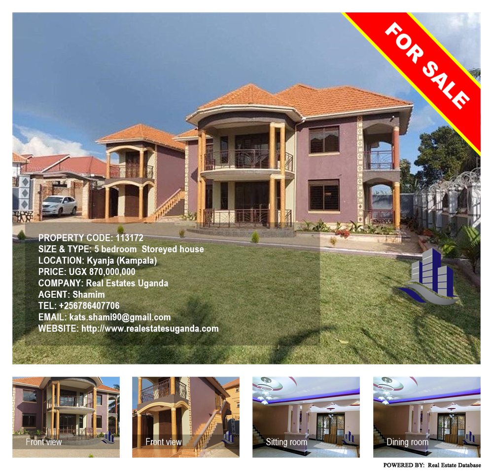 5 bedroom Storeyed house  for sale in Kyanja Kampala Uganda, code: 113172